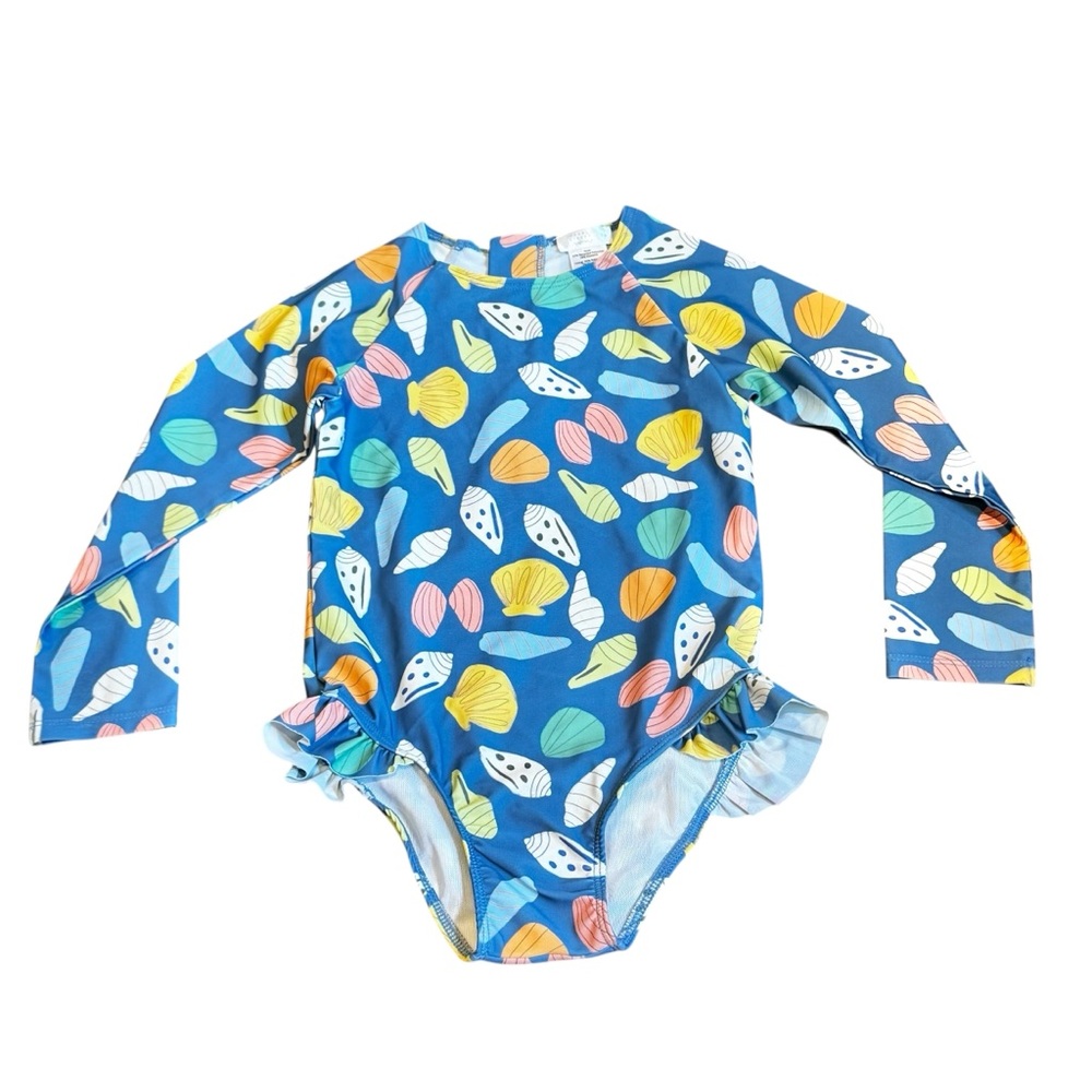 Pearl Street Swim Seashell Pattern Rashguard One Piece Swimsuit 5/6